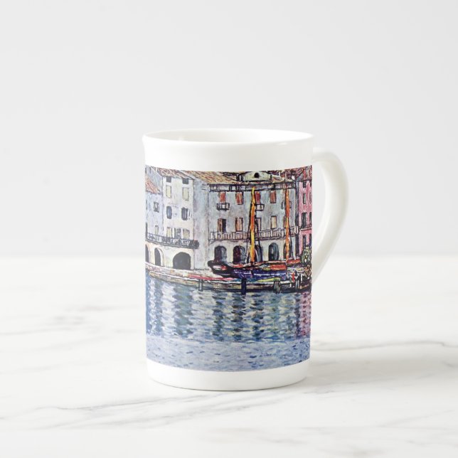 Gustav Klimt - Malcesine vid Sjö Garda-Italien Benporslin Mugg (Framsida höger)