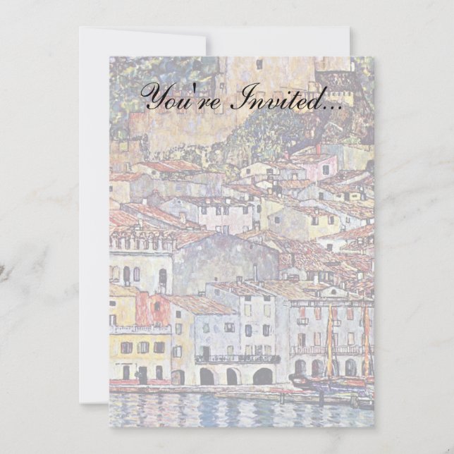 Gustav Klimt - Malcesine vid Sjö Garda-Italien Inbjudningar (Framsida)