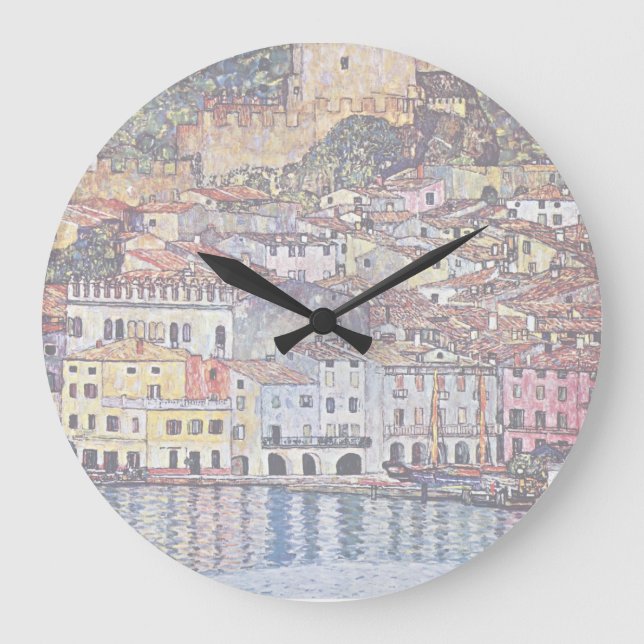 Gustav Klimt - Malcesine vid Sjö Garda-Italien Stor Klocka (Framsida)