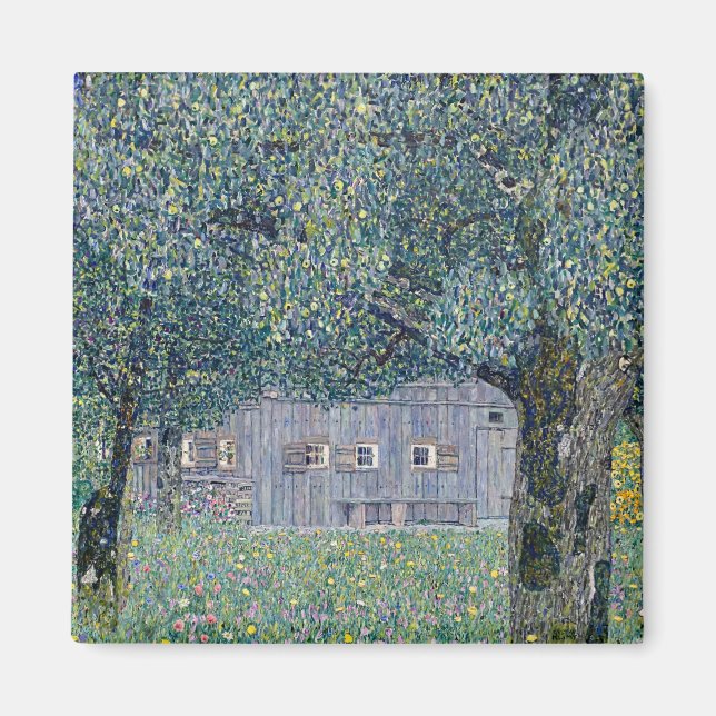 Gustav Klimt-målning, bondhus i Oberösterreich Magnet (Framsidan)