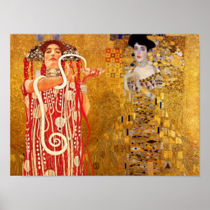 Gustav Klimt, målning, kollage, kombinerad konst Poster