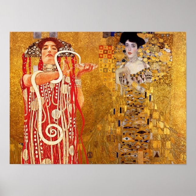 Gustav Klimt, målning, kollage, kombinerad konst Poster (Framsidan)