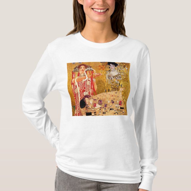 Gustav Klimt, målning, kollage, kombinerad konst T Shirt (Framsida)