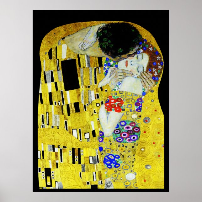 Gustav Klimt målning konst Kyss Kärlek Poster (Framsidan)