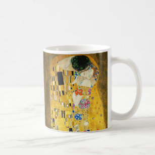 Gustav Klimt målningen för kyssvintageart nouveau Kaffemugg