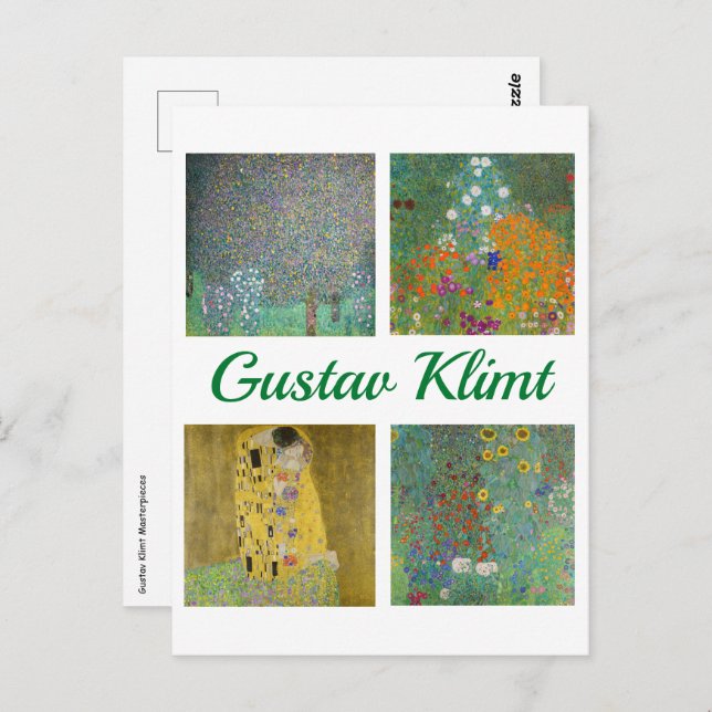 Gustav Klimt-mästerverk Vykort (Fram/baksida)