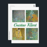 Gustav Klimt-mästerverk Vykort<br><div class="desc">Gustav Klimt-mästerverk: Sisarna,  Blomsterträdgården,  Land Garden med solblommor,  rosebuskar under Träd</div>