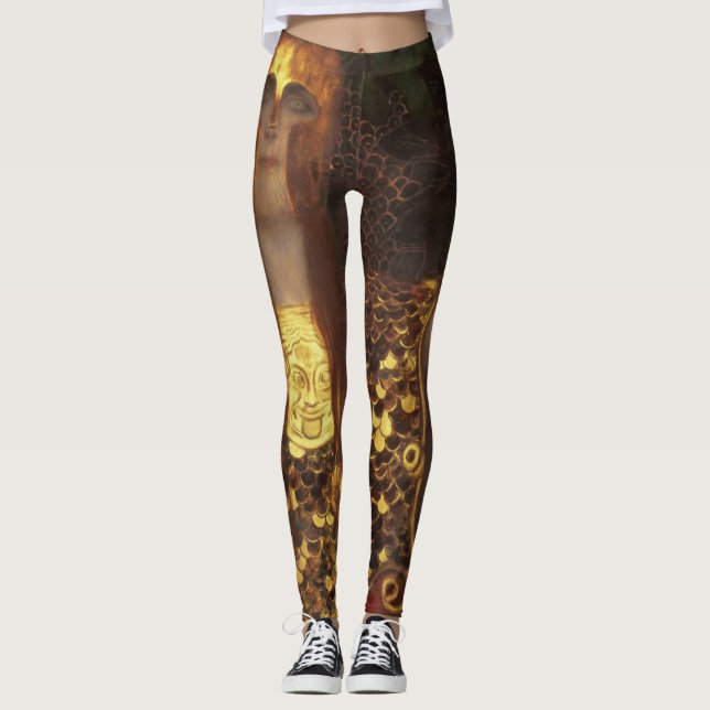 Gustav Klimt - Minerva eller Pallas Athena Leggings (Framsida)