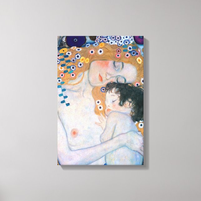 Gustav Klimt - Mor och Barn Canvastryck (Framsida)