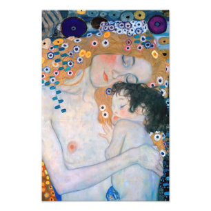 Gustav Klimt - Mor och Barn Fototryck