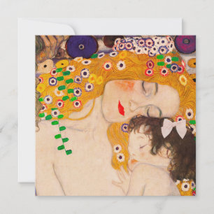 Gustav Klimt - Mor och Barn Inbjudan