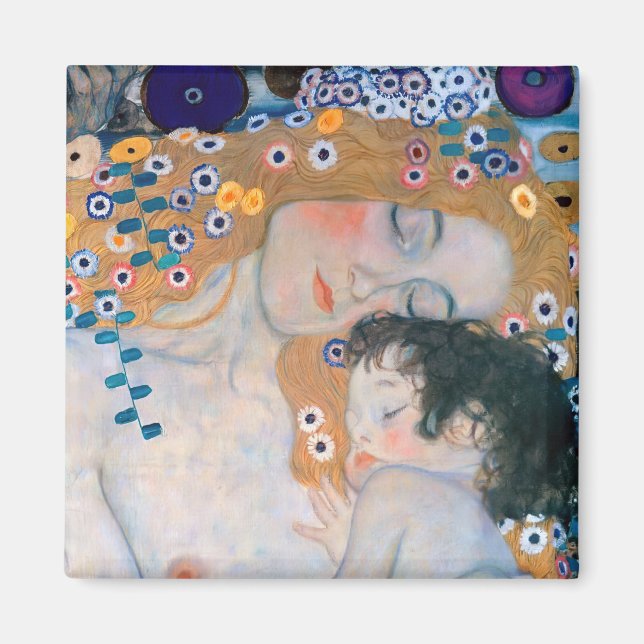 Gustav Klimt - Mor och Barn Magnet (Framsidan)