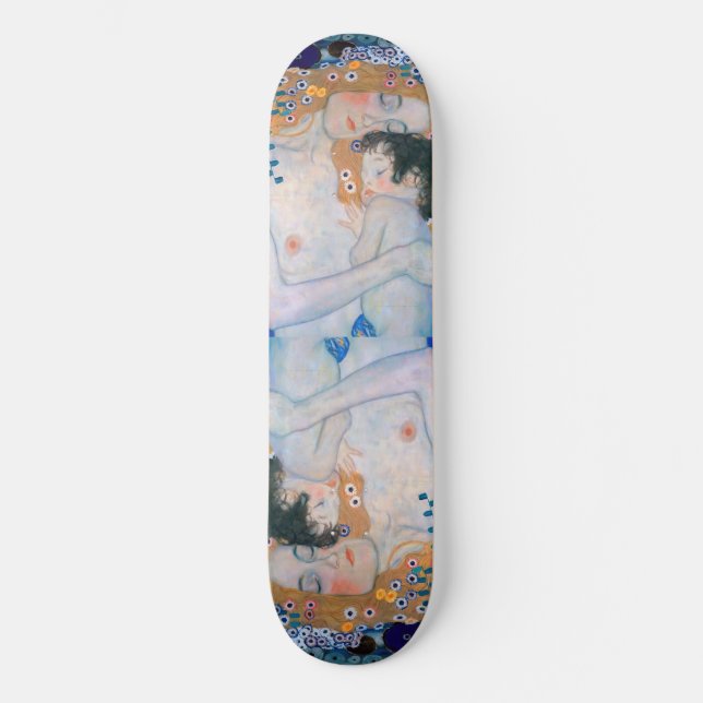 Gustav Klimt - Mor och Barn Mini Skateboard Bräda 18,5 Cm (Framsida)