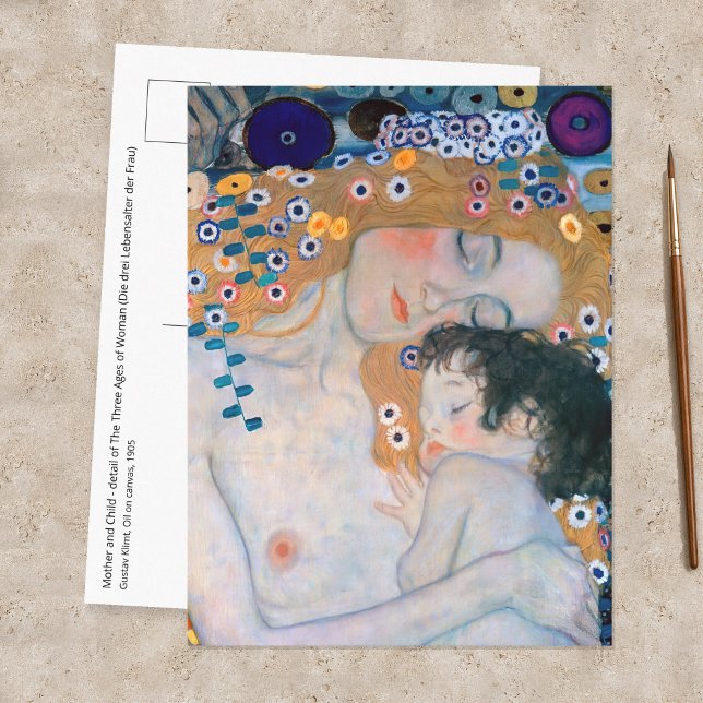Gustav Klimt - Mor och Barn Vykort (Skapare uppladdad)