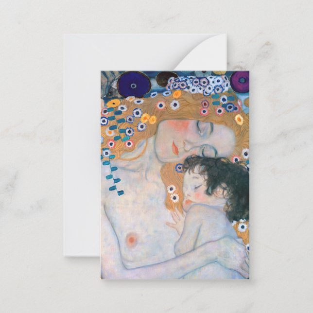 Gustav Klimt - Mor och Child Anteckningskort (Framsida)