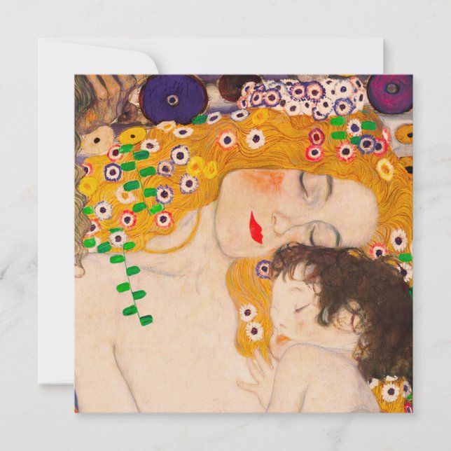 Gustav Klimt - Mor och Child Inbjudningar (Framsida)