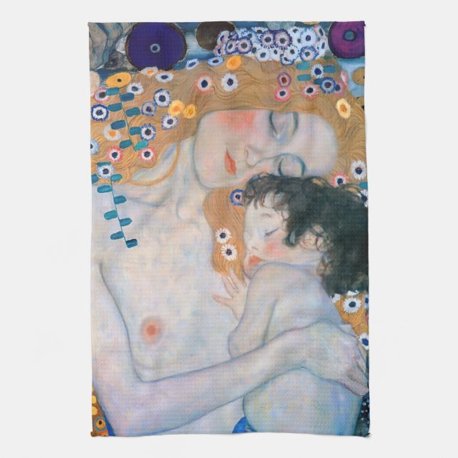 Gustav Klimt - Mor och Child Kökshandduk (Vertikal)