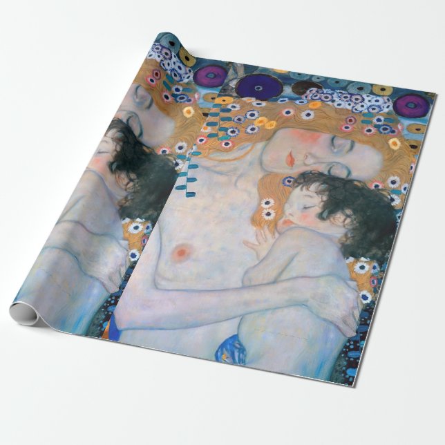 Gustav Klimt - Mor och Child Presentpapper (Utrullad)