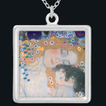 Gustav Klimt - Mor och Child Silverpläterat Halsband<br><div class="desc">Mor and Child (Detailed of Three Ages of Woman) - Gustav Klimt,  Oil on Canvas,  1905</div>