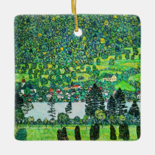 Gustav Klimt - Mountain Slope vid Unterach Julgransprydnad Keramik