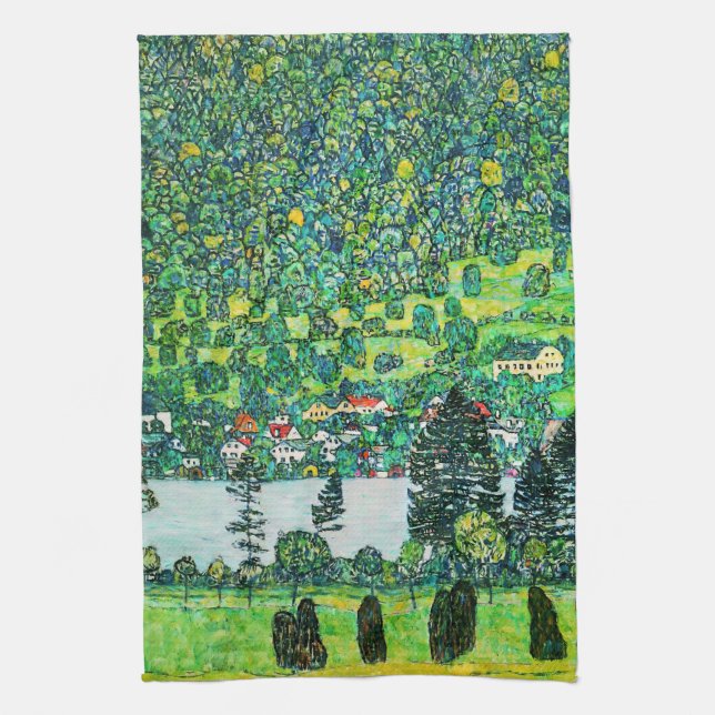 Gustav Klimt - Mountain Slope vid Unterach Kökshandduk (Vertikal)