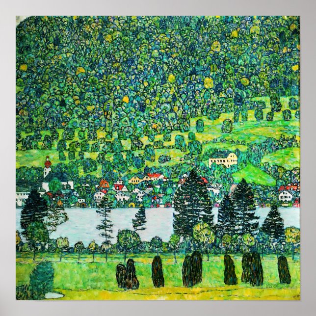 Gustav Klimt - Mountain Slope vid Unterach Poster (Framsidan)