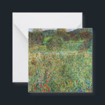 Gustav Klimt - Orchard Anteckningskort<br><div class="desc">Orchard / Blooming Fält / Fält of Flowers - Gustav Klimt,  Oil on Canvas,  1907</div>