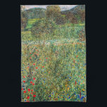 Gustav Klimt - Orchard Kökshandduk<br><div class="desc">Orchard / Blooming Fält / Fält of Flowers - Gustav Klimt,  Oil on Canvas,  1907</div>