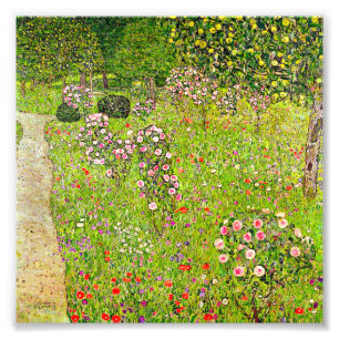 Gustav Klimt Orchard med Ro Fototryck