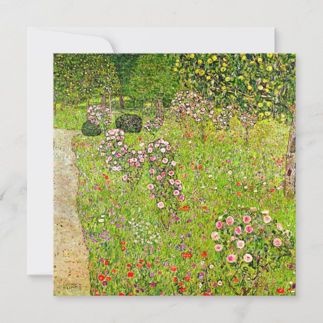 Gustav Klimt Orchard med Ro Inbjudningar (Framsida)