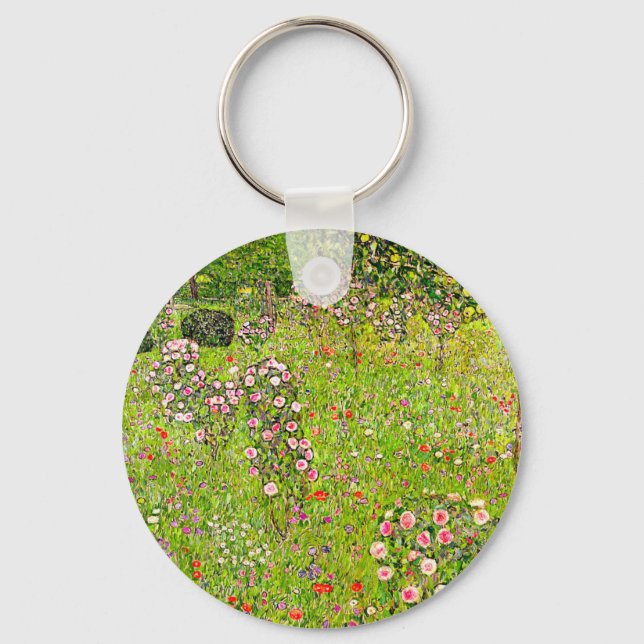 Gustav Klimt Orchard med Ro Nyckelring (Framsida)