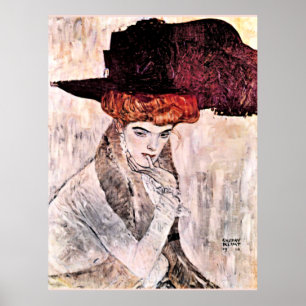 Gustav Klimt painting, Der Schwarze Hut Poster