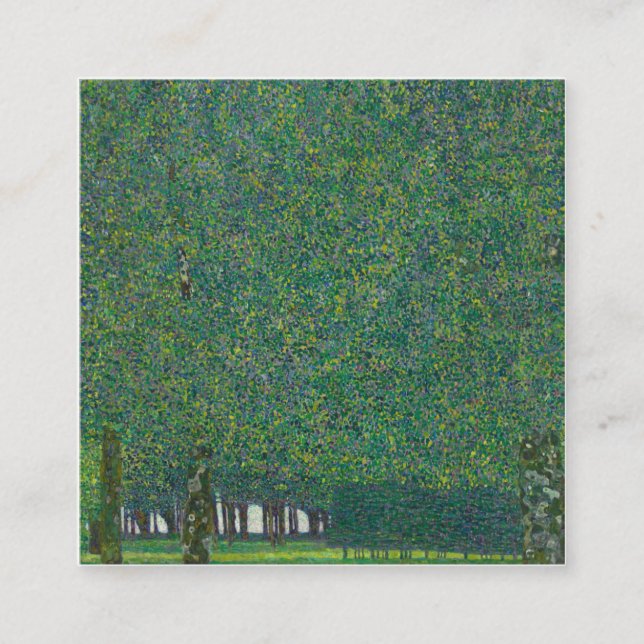 Gustav Klimt - Parken Fyrkantigt Visitkort (Framsida)