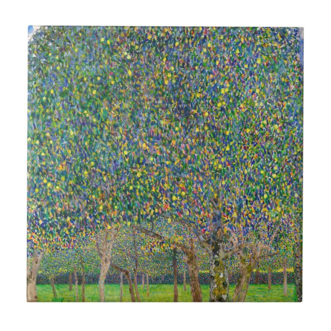 Gustav Klimt - Pear Träd Kakelplatta (Framsidan)