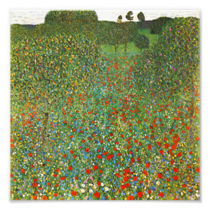 Gustav Klimt Poppy Fält Fototryck