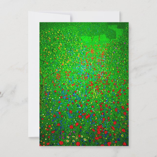 Gustav Klimt Poppy Fält Inbjudningar (Framsida)