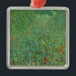 Gustav Klimt - Poppy Fält Julgransprydnad Metall<br><div class="desc">Poppy Fält / Fält of Poppies - Gustav Klimt,  Oil on Canvas,  1907</div>