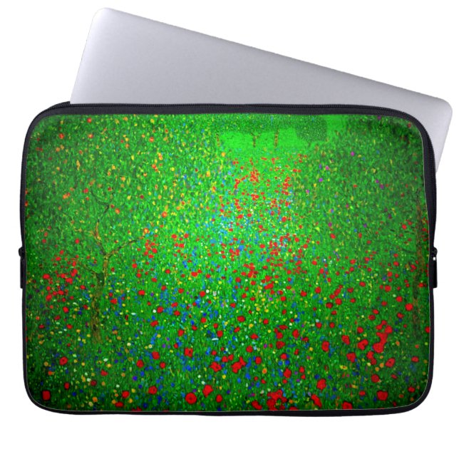 Gustav Klimt Poppy Fält Laptop Fodral (Framsidan)