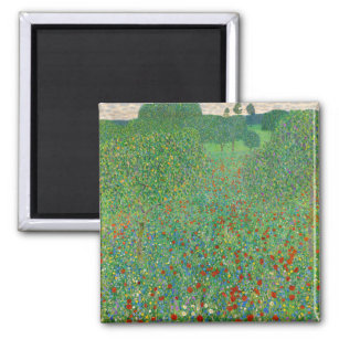 Gustav Klimt - Poppy Fält Magnet