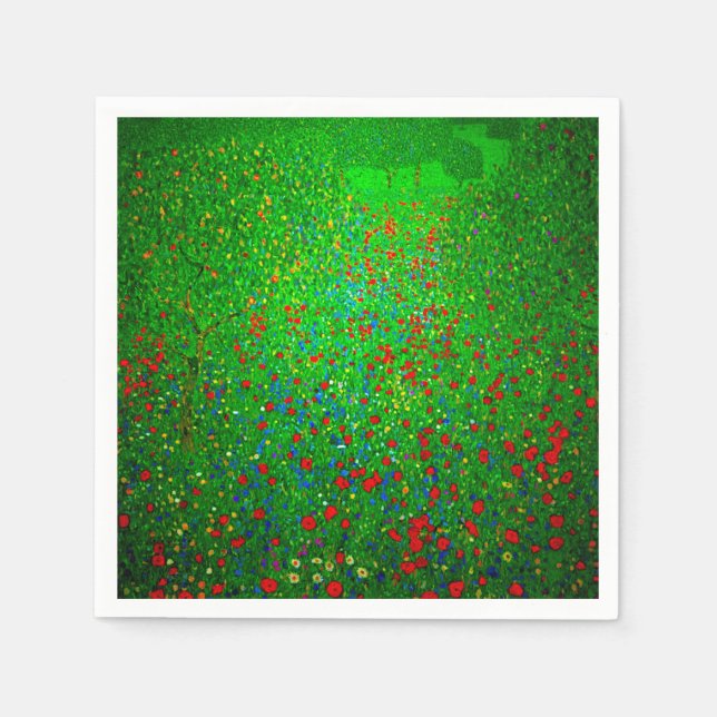 Gustav Klimt Poppy Fält Pappersservett (Framsidan)