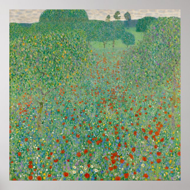 Gustav Klimt - Poppy Fält Poster (Framsidan)