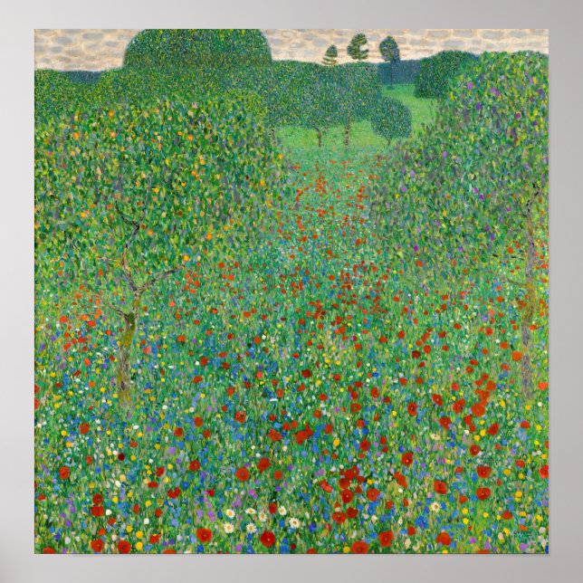 Gustav Klimt - Poppy Fält Poster (Framsidan)