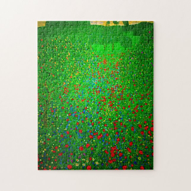 Gustav Klimt Poppy Fält Pussel (Vertikal)