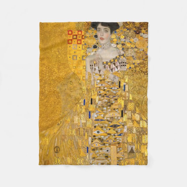 Gustav Klimt - Porträtt av Adele Bloch-Bauer I Fleecefilt (Framsidan)