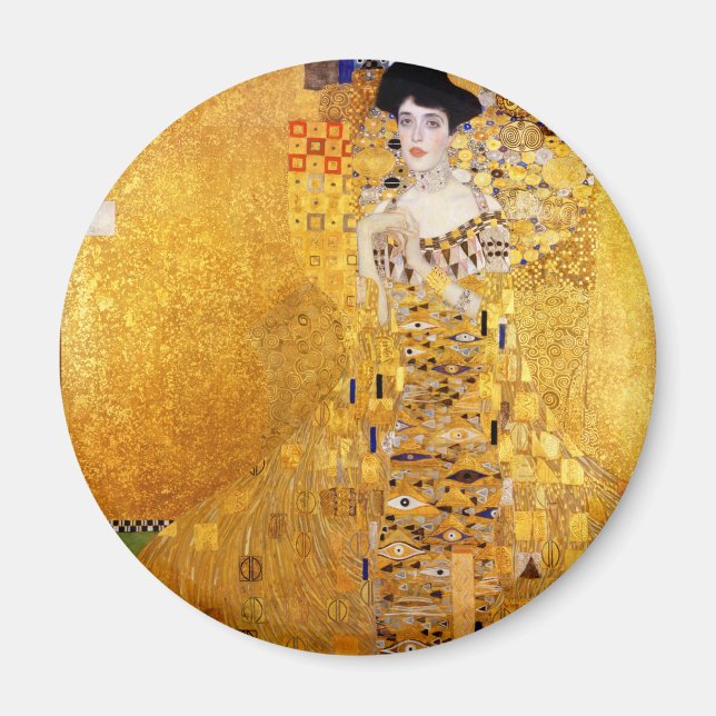 Gustav Klimt Porträtt av Adele Bloch-Bauer I Magnet (Framsidan)