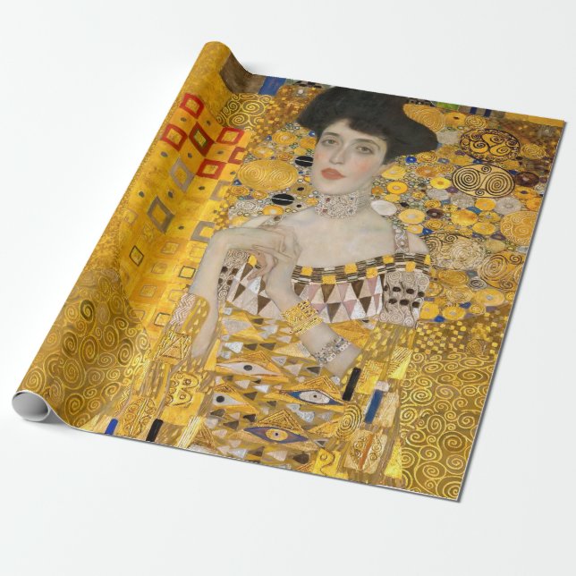 Gustav Klimt - Porträtt av Adele Bloch-Bauer I Presentpapper (Utrullad)