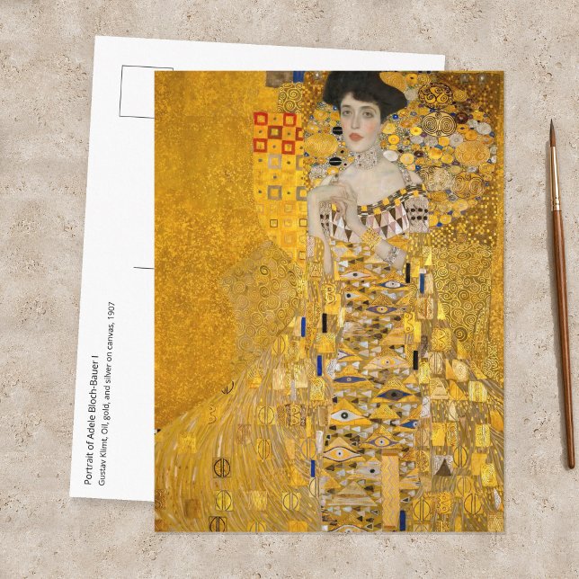 Gustav Klimt - Porträtt av Adele Bloch-Bauer I Vykort (Skapare uppladdad)