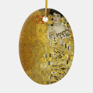 Gustav Klimt- porträtt av Adele Bloch-Bauer mig Julgransprydnad Keramik