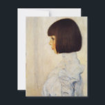 Gustav Klimt Porträtt av Helene Klimt-inbjudan Inbjudningar<br><div class="desc">Gustav Klimt Porträtt av inbjudningar till Helene Klimt. Oljemålning på kartong från 1898. En profiktiv profil porträtt av Klimts dotter Helene fyllde under konstnärens gyllene period. En underbarare gåva till fläkt av Klimt,  österrikisk symbolik och Art nouveau.</div>