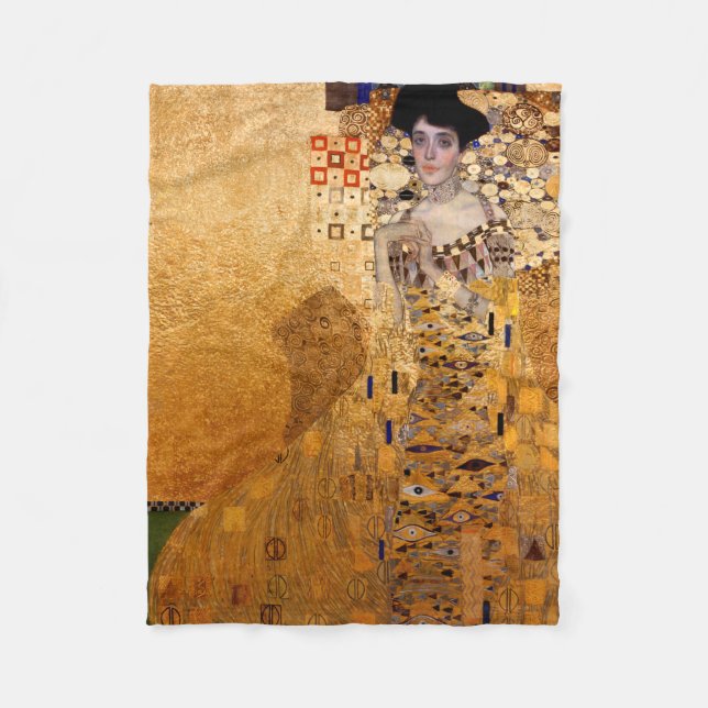 Gustav Klimt porträtt från Adel Bloch Bauer 1907 Fleecefilt (Framsidan)